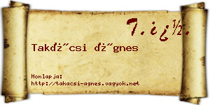 Takácsi Ágnes névjegykártya